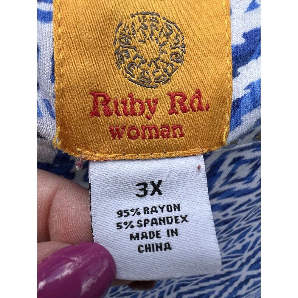 Ruby Rd. Blue/White Pullover Tunic - Size 3x - image 3